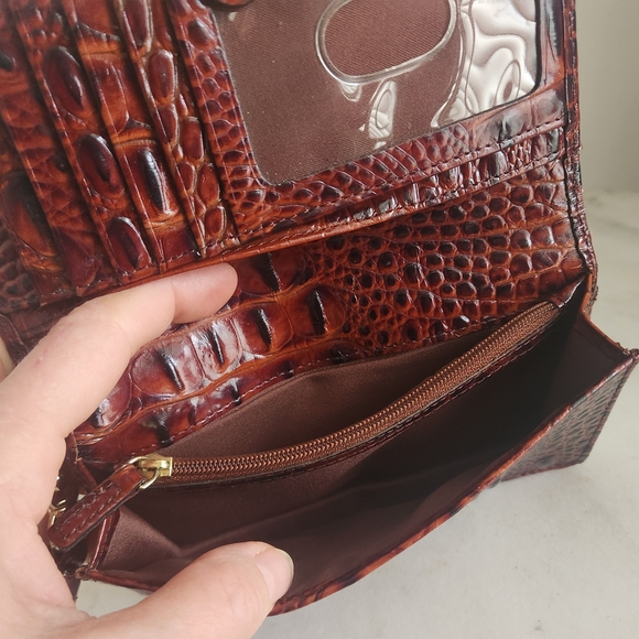 Brahmin Pecan Melbourne Mini Amelia Wallet Shoulder or Handle Top Bucket Bag - Picture 10 of 11